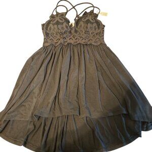 Zenana Black Crochet Lace‎ Peplum Cami Top Adjustable Straps Summer Blouse S